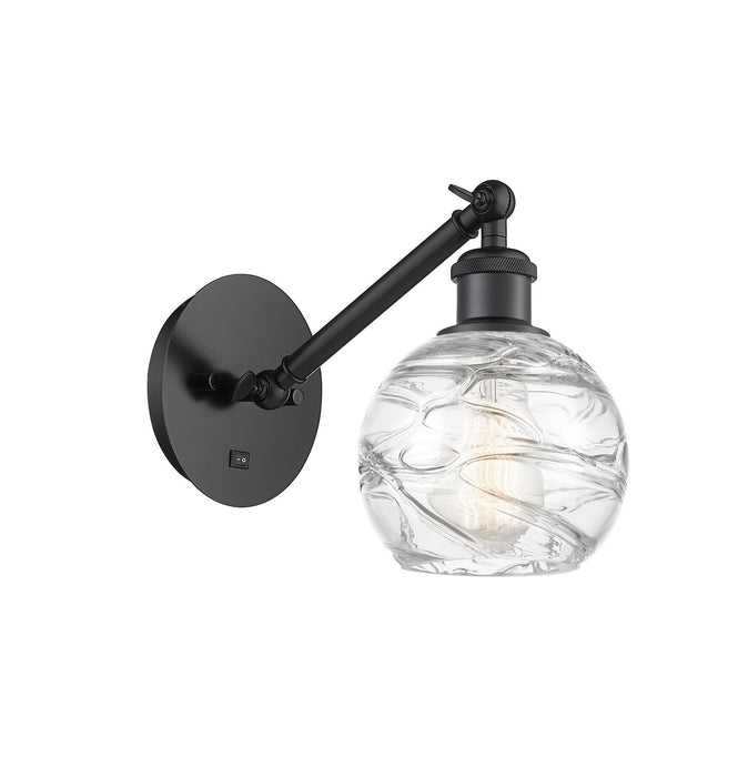 Innovations 317-1W-BK-G1213-6 One Light Wall Sconce, Matte Black