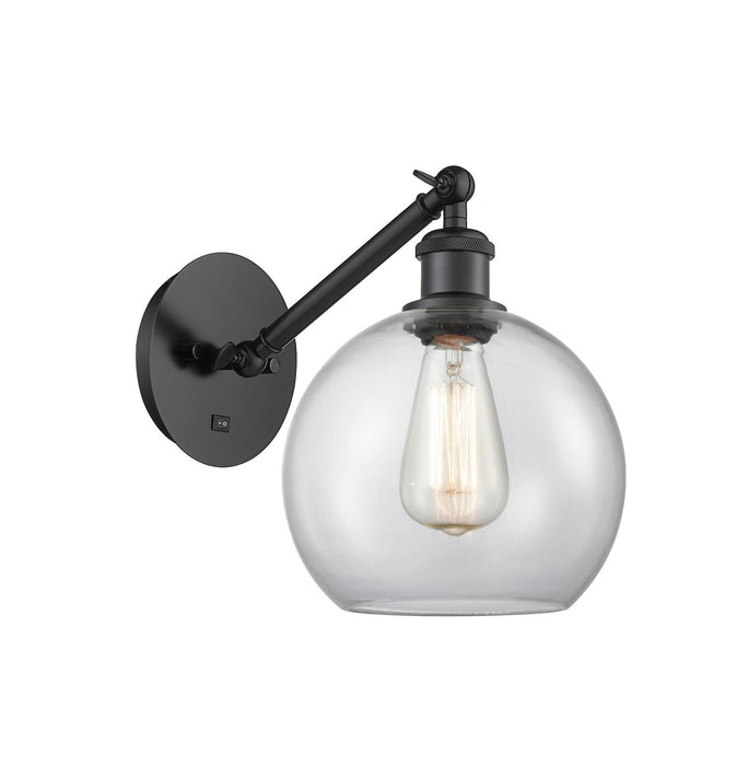 Innovations 317-1W-BK-G122-8 One Light Wall Sconce, Matte Black