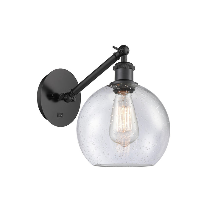 Innovations 317-1W-BK-G124-8 One Light Wall Sconce, Matte Black