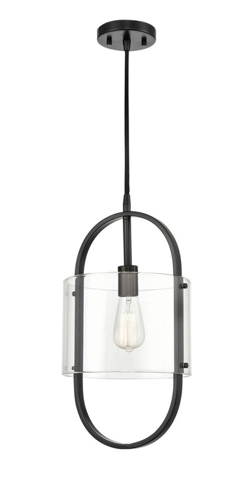 Innovations 371-1P-BK-CL One Light Mini Pendant, Matte Black