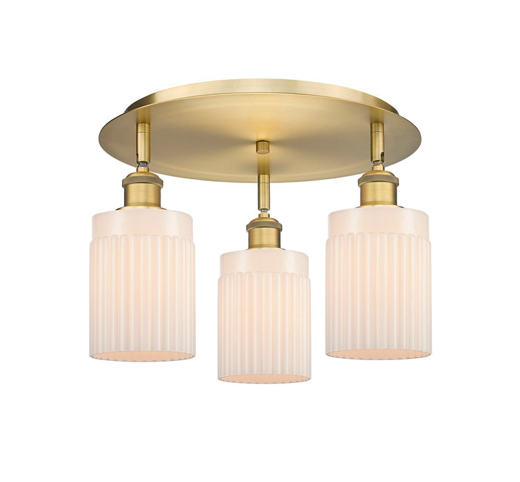 Innovations 516-3C-BB-G341 Three Light Flush Mount, Brushed Brass