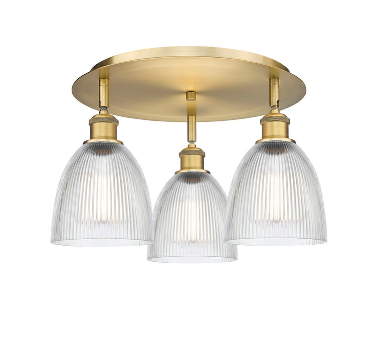 Innovations 516-3C-BB-G382 Three Light Flush Mount, Brushed Brass