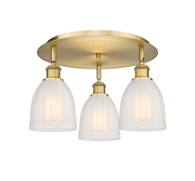 Innovations 516-3C-BB-G441 Three Light Flush Mount, Brushed Brass