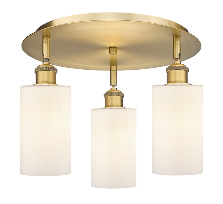 Innovations 516-3C-BB-G801 Three Light Flush Mount, Brushed Brass