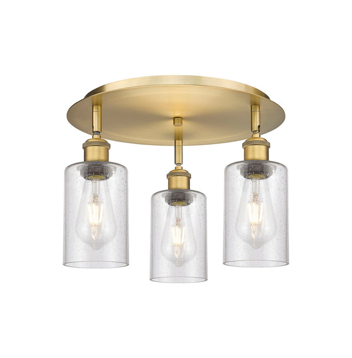 Innovations 516-3C-BB-G804 Three Light Flush Mount, Brushed Brass
