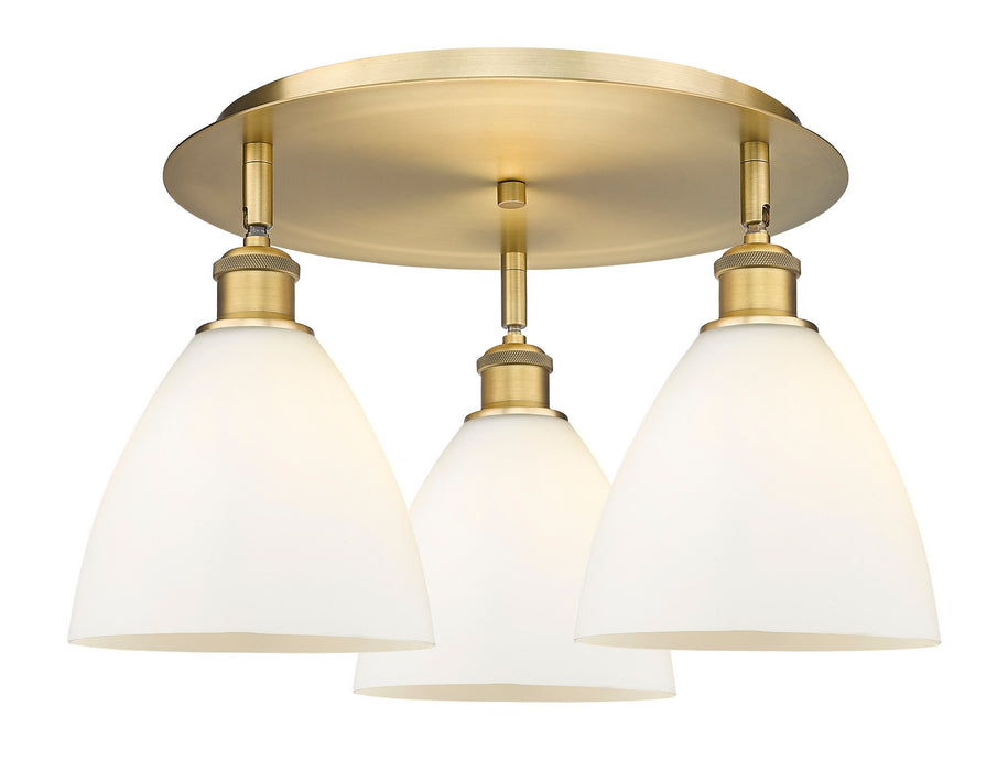 Innovations 516-3C-BB-GBD-751 Three Light Flush Mount, Brushed Brass