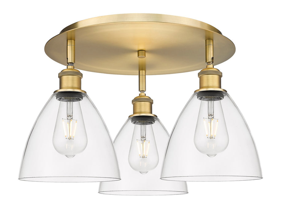 Innovations 516-3C-BB-GBD-752 Three Light Flush Mount, Brushed Brass