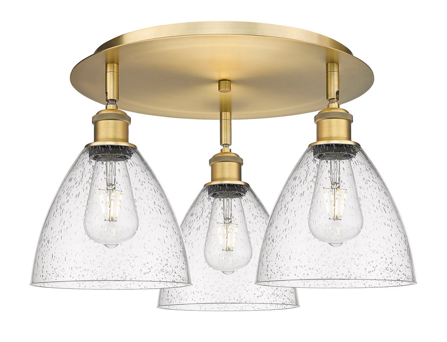 Innovations 516-3C-BB-GBD-754 Three Light Flush Mount, Brushed Brass