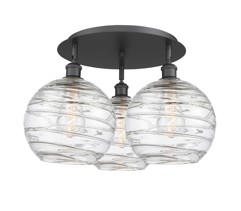 Innovations 516-3C-BK-G1213-10 Three Light Flush Mount, Matte Black