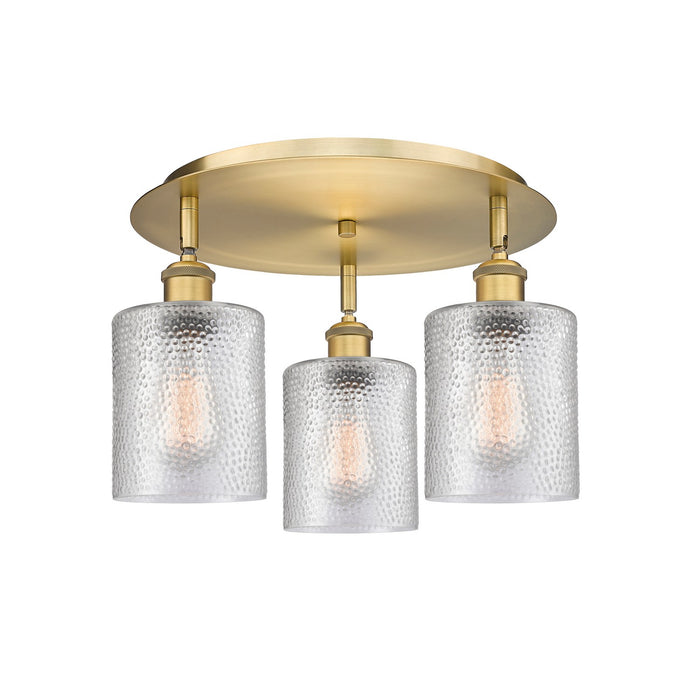 Innovations 516-3C-BB-G112 Three Light Flush Mount, Brushed Brass