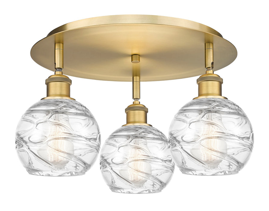 Innovations 516-3C-BB-G1213-6 Three Light Flush Mount, Brushed Brass