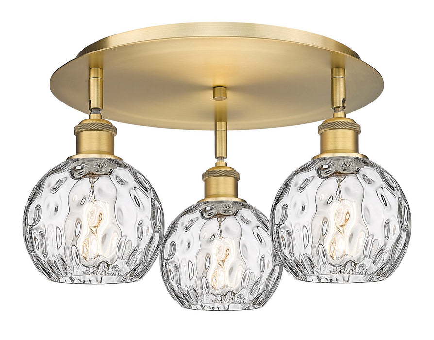 Innovations 516-3C-BB-G1215-6 Three Light Flush Mount, Brushed Brass