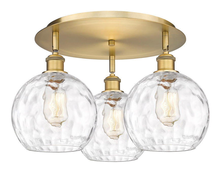 Innovations 516-3C-BB-G1215-8 Three Light Flush Mount, Brushed Brass