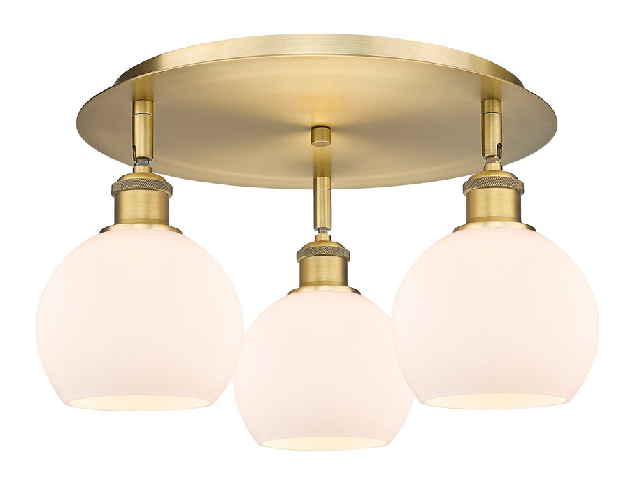 Innovations 516-3C-BB-G121-6 Three Light Flush Mount, Brushed Brass