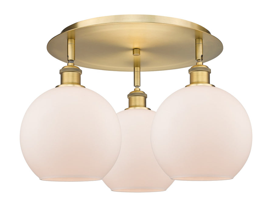 Innovations 516-3C-BB-G121-8 Three Light Flush Mount, Brushed Brass