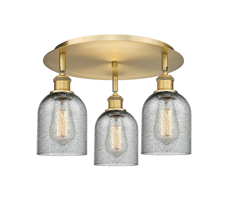 Innovations 516-3C-BB-G257 Three Light Flush Mount, Brushed Brass