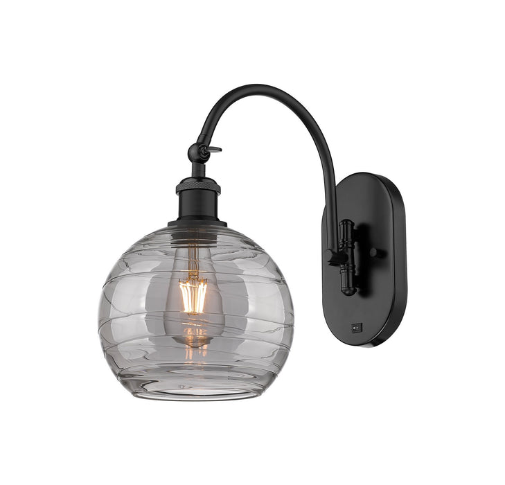 Innovations 518-1W-BK-G1213-8SM One Light Wall Sconce, Matte Black