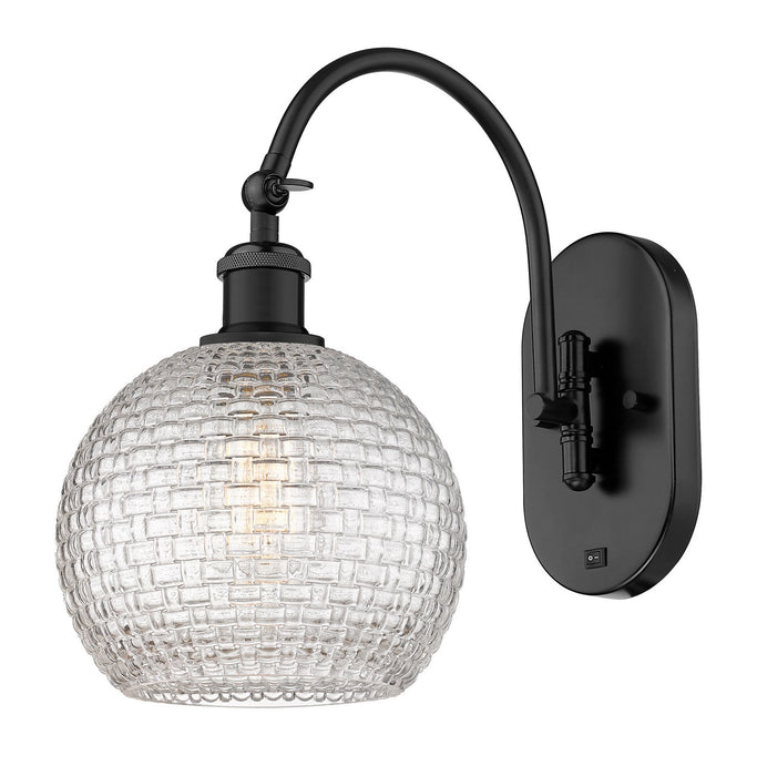 Innovations 518-1W-BK-G122C-8CL One Light Wall Sconce, Matte Black
