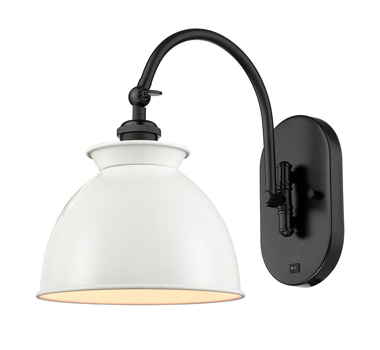 Innovations 518-1W-BK-M14-W One Light Wall Sconce, Matte Black