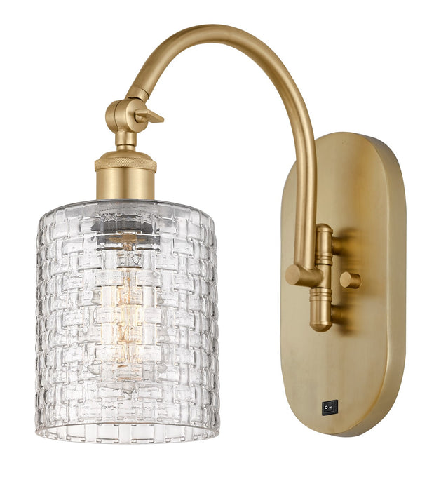 Innovations 518-1W-SG-G112C-5CL One Light Wall Sconce, Satin Gold