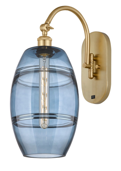 Innovations 518-1W-SG-G557-8BL One Light Wall Sconce, Satin Gold