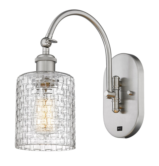 Innovations 518-1W-SN-G112C-5CL One Light Wall Sconce, Brushed Satin Nickel