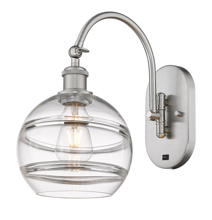 Innovations 518-1W-SN-G556-8CL One Light Wall Sconce, Brushed Satin Nickel