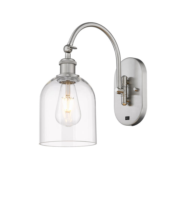 Innovations 518-1W-SN-G558-6CL One Light Wall Sconce, Brushed Satin Nickel