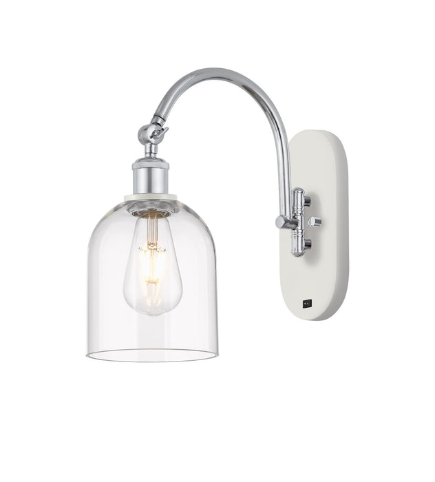 Innovations 518-1W-WPC-G558-6CL One Light Wall Sconce, White Polished Chrome
