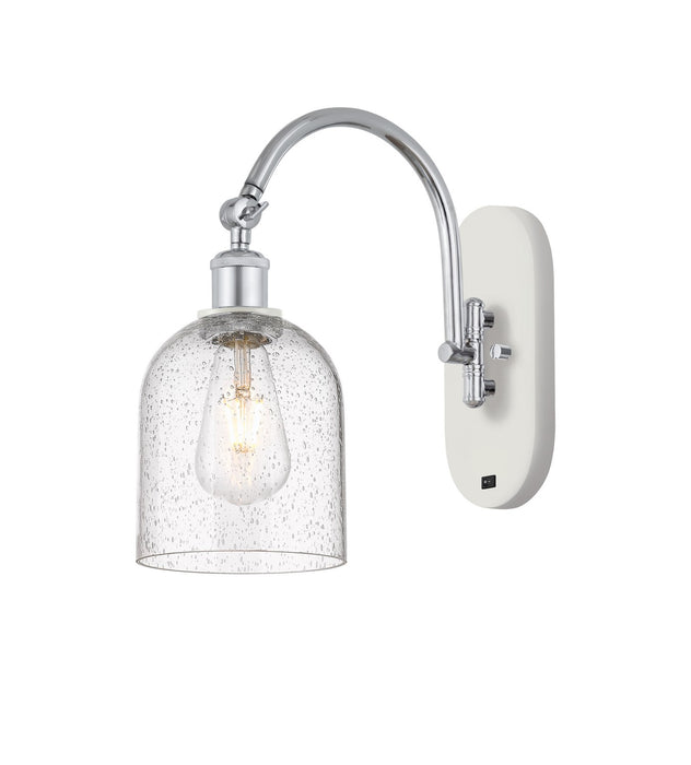 Innovations 518-1W-WPC-G558-6SDY One Light Wall Sconce, White Polished Chrome
