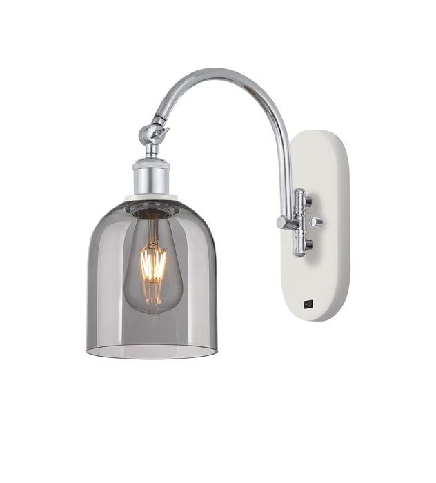 Innovations 518-1W-WPC-G558-6SM One Light Wall Sconce, White Polished Chrome