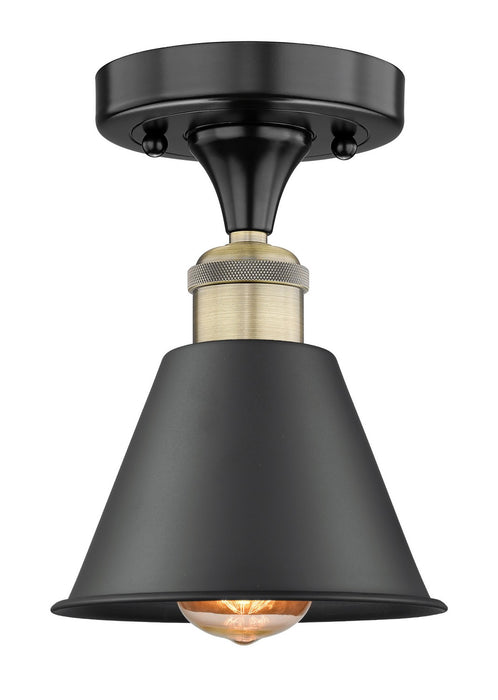 Innovations 616-1F-BAB-M8-BK One Light Semi-Flush Mount, Black Antique Brass