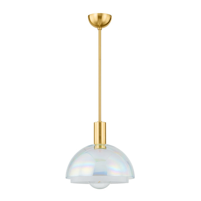Mitzi H844701-AGB One Light Pendant, Aged Brass