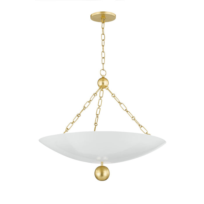 Mitzi H846703-VGL/SWH Three Light Pendant, Vintage Gold Leaf/Soft White