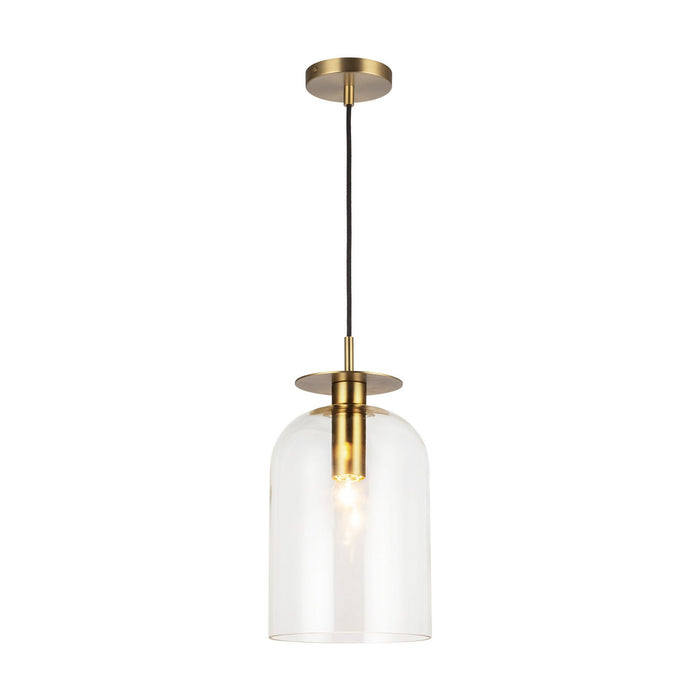 Alora PD515408BGCL One Light Pendant, Brushed Gold/Clear Glass