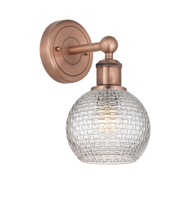 Innovations 616-1W-AC-G122C-6CL One Light Wall Sconce, Antique Copper