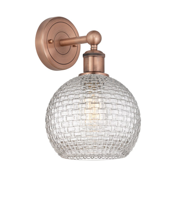 Innovations 616-1W-AC-G122C-8CL One Light Wall Sconce, Antique Copper