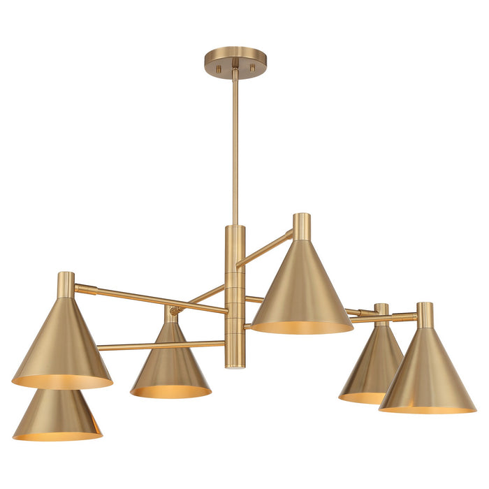 Savoy House 1-8003-6-127 Six Light Chandelier, Noble Brass