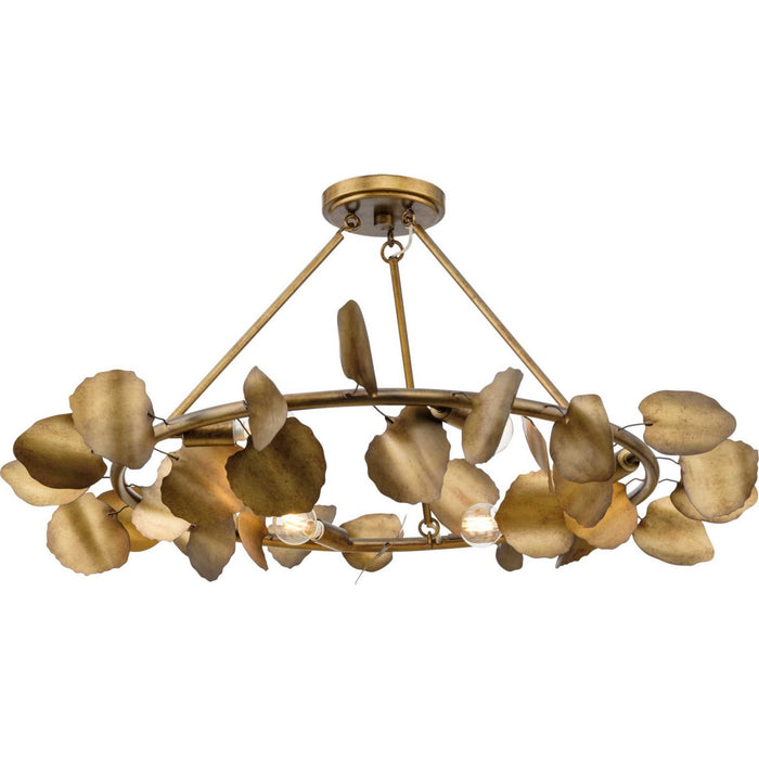 Progress Lighting P350263-204 Six Light Flush Mount, Gold Ombre