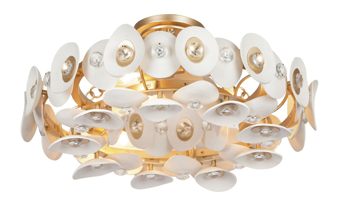 Metropolitan N1863-760 Three Light Semi Flush Mount, Fawn Gold