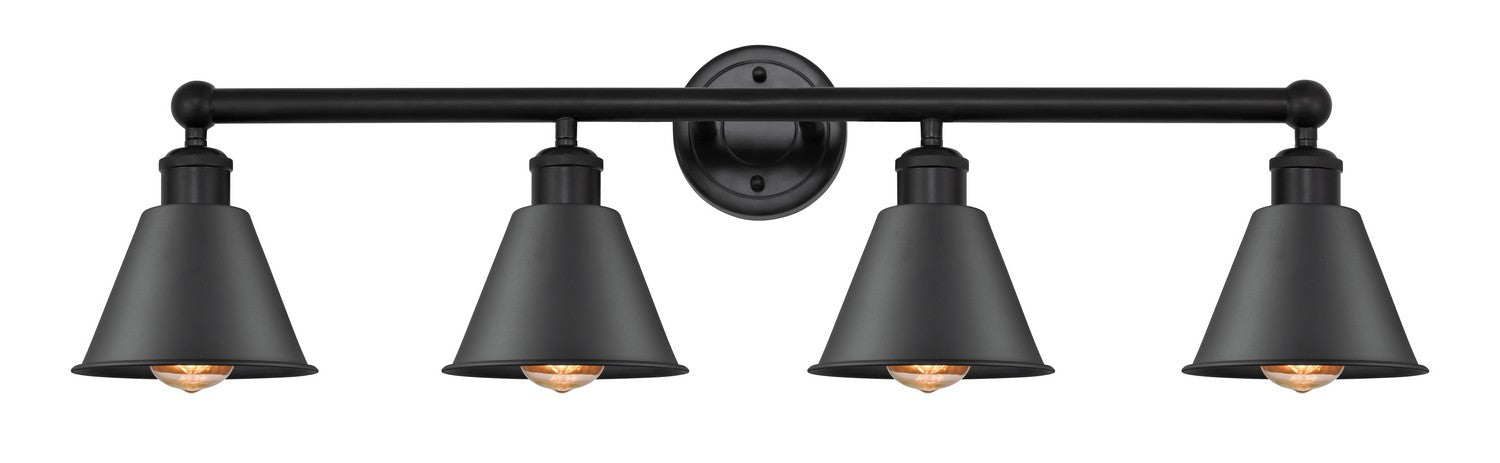 Innovations 616-4W-BK-M8-BK Four Light Bath Vanity, Matte Black