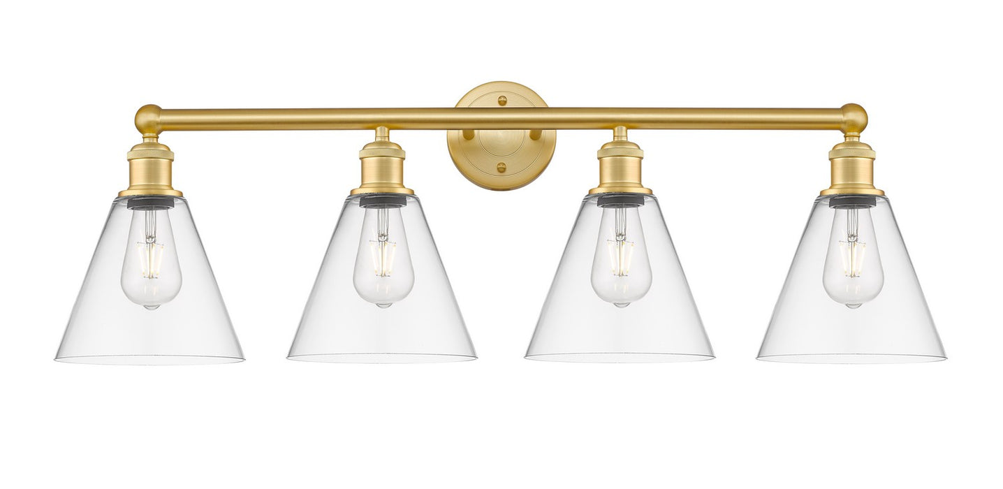 Innovations 616-4W-SG-GBC-82 Four Light Bath Vanity, Satin Gold