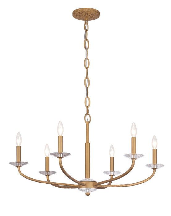 Minka-Lavery 5286-788 Six Light Chandelier, Ashen Gold