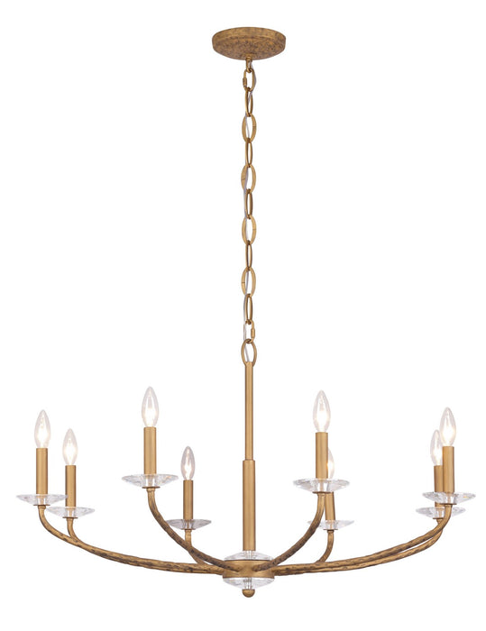 Minka-Lavery 5287-788 Eight Light Chandelier, Ashen Gold
