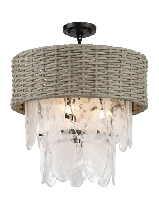 Minka-Lavery 5296-66A Six Light Semi Flush Mount, Coal