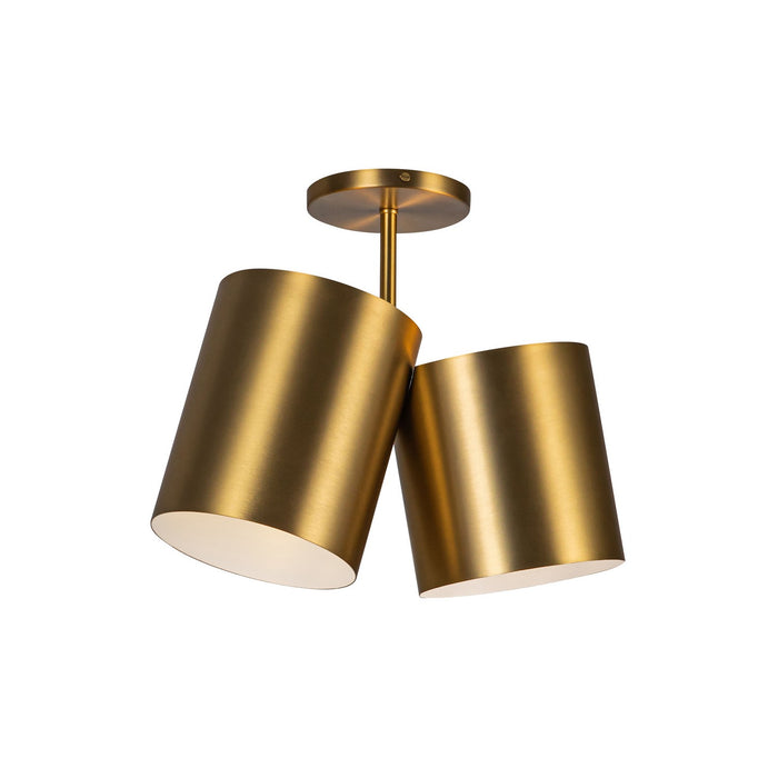 Kuzco Lighting SF58814-BG Two Light Semi-Flush Mount, Brushed Gold