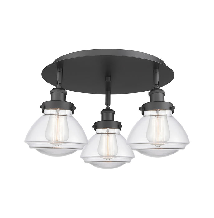 Innovations 916-3C-BK-G322 Three Light Flush Mount, Matte Black