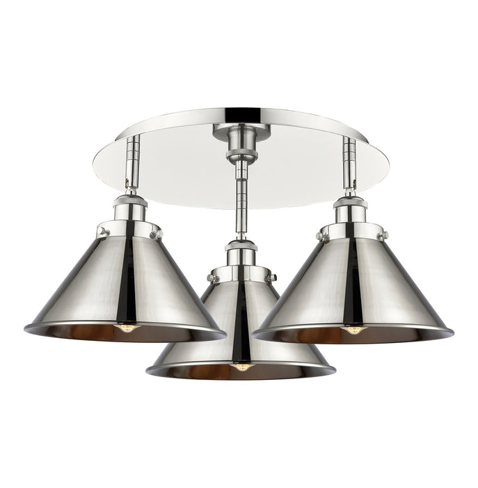 Innovations 916-3C-PN-M10-PN Three Light Flush Mount, Polished Nickel