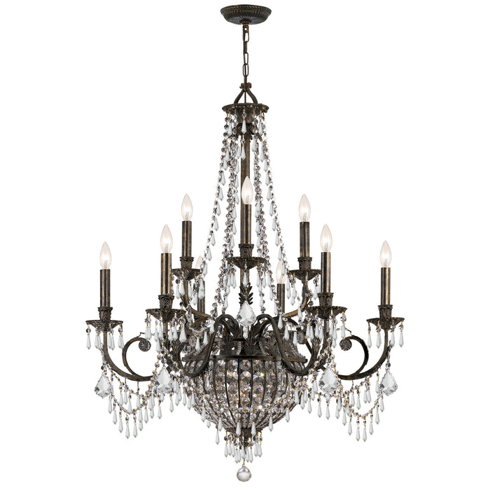 Crystorama 5168-EB-CL-MWP 12 Light Chandelier, English Bronze