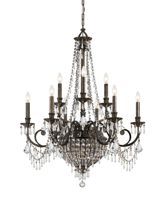 Crystorama 5168-EB-CL-MWP 12 Light Chandelier, English Bronze